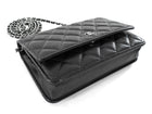 Chanel Black Caviar Leather CC Classic Wallet on Chain SHW
