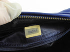 Chanel Vintage 1996 CC Diamond Quilted Tassel Blue Leather Small Chain Roll Bag