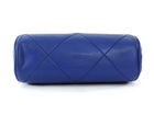 Chanel Vintage 1996 CC Diamond Quilted Tassel Blue Leather Small Chain Roll Bag