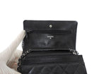 Chanel Black Caviar Leather CC Classic Wallet on Chain SHW