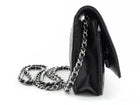 Chanel Black Caviar Leather CC Classic Wallet on Chain SHW