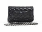 Chanel Black Caviar Leather CC Classic Wallet on Chain SHW