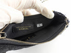 Chanel Quilted Black Velvet Crystal CC Mini Chain Hobo Bag