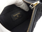 Chanel Quilted Black Velvet Crystal CC Mini Chain Hobo Bag