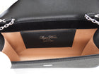 Roger Vivier Black Silver RV Bouquet Flower Strass Buckle Black Satin Bag