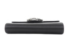 Roger Vivier Black Silver RV Bouquet Flower Strass Buckle Black Satin Bag