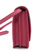 Prada Pink Saffiano Lux Leather Bow Embellished Wallet On Strap