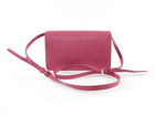 Prada Pink Saffiano Lux Leather Bow Embellished Wallet On Strap
