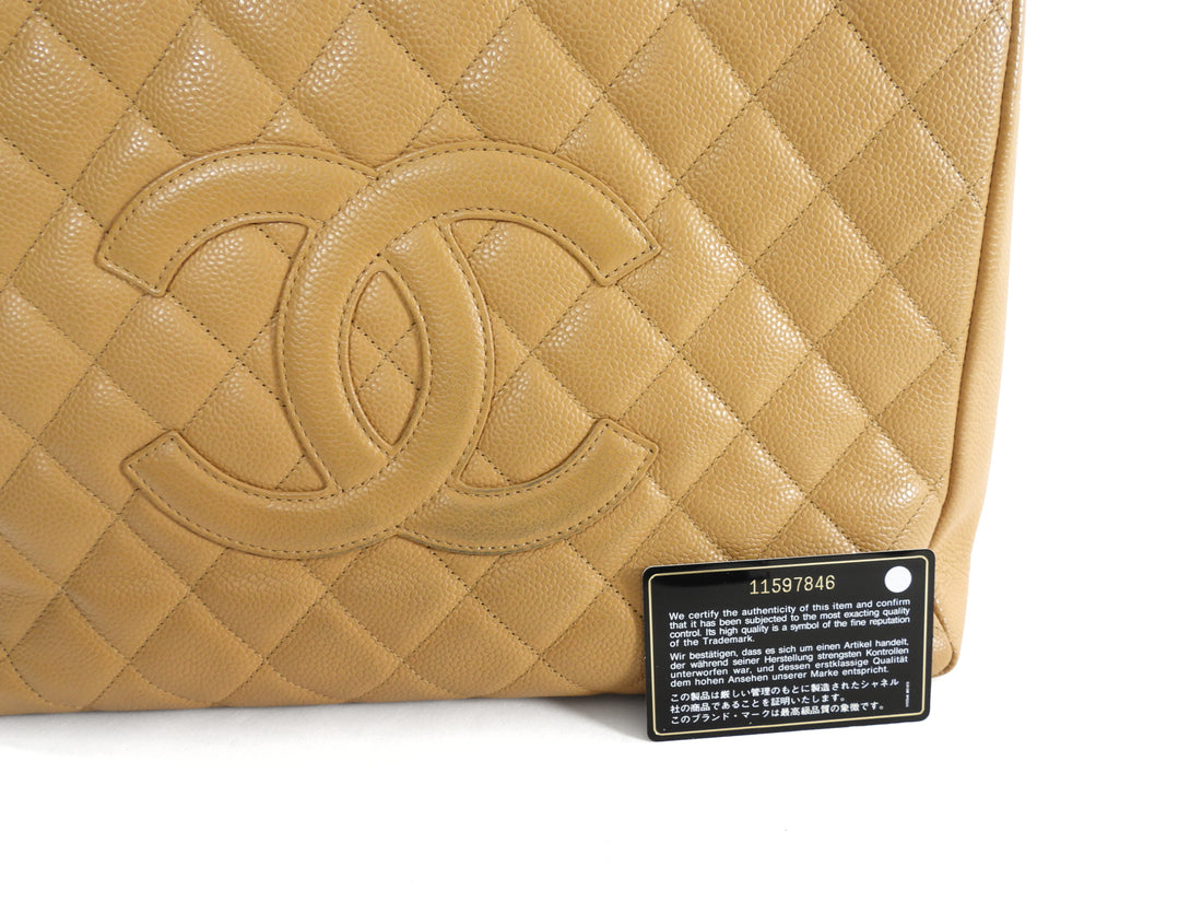 Chanel Beige Caviar Leather GST Grand Shopping Tote Bag
