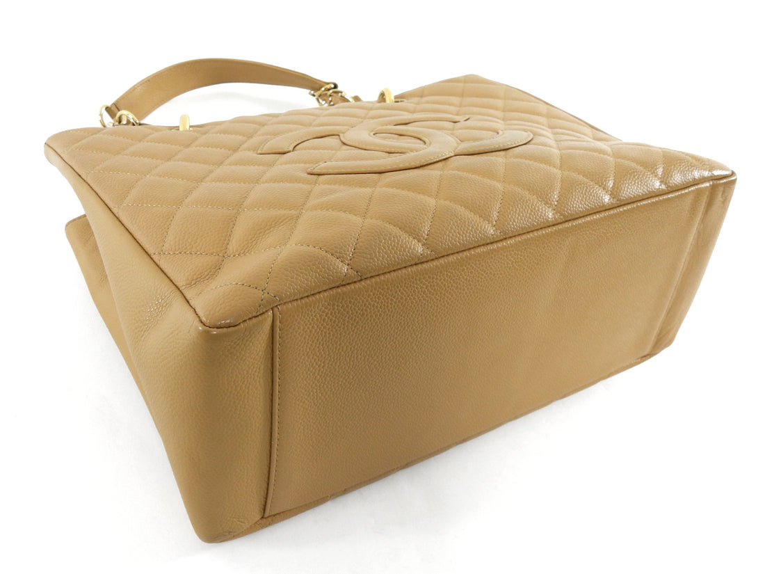 Chanel Beige Caviar Leather GST Grand Shopping Tote Bag