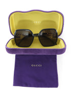 Gucci Black Square Horsebit Temple Sunglasses GG0890S