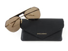 Dolce & Gabbana Brown Gold Shield Aviator Rimless Sunglasses GG2213