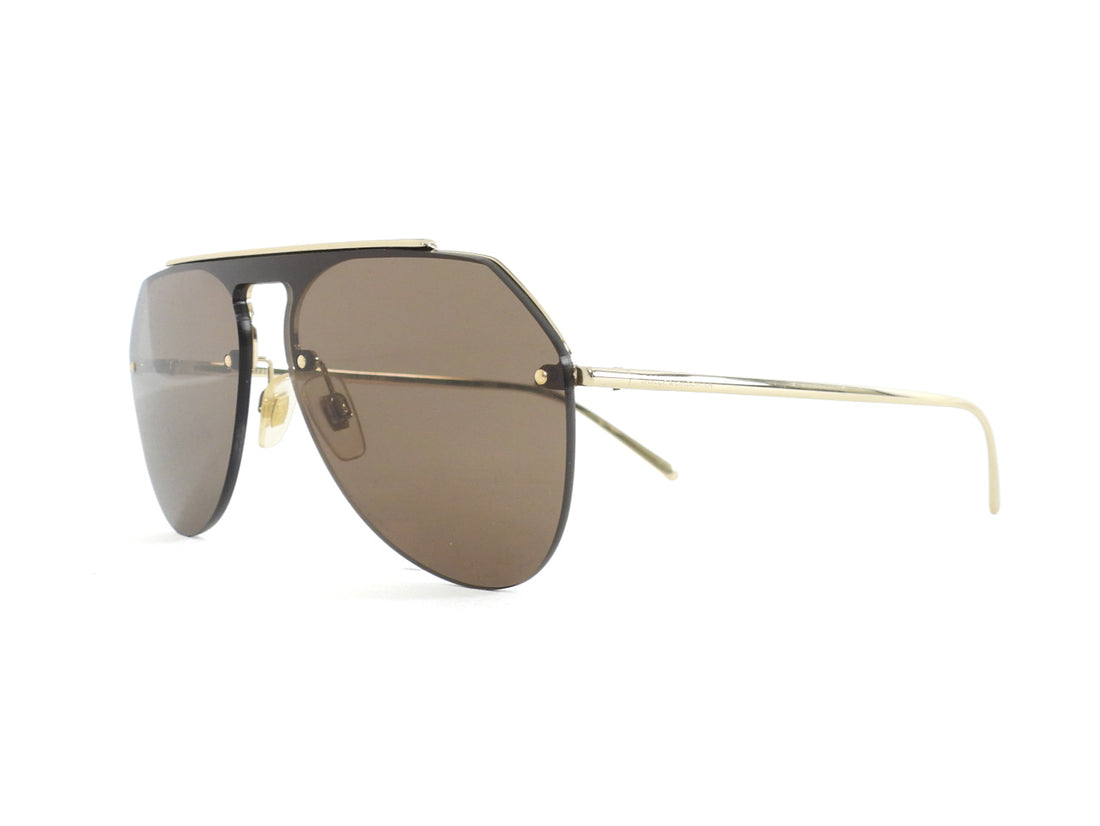 Dolce & Gabbana Brown Gold Shield Aviator Rimless Sunglasses GG2213