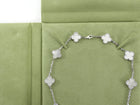 Van Cleef & Arpels Vintage Alhambra 10 Motif 18K White Gold Mother of Pearl Necklace