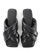 Anine Bing Black Leather Padded Criss Cross Eve Sandals - 37