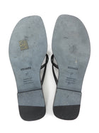 Hermes Black Calfskin Miss Mini Kelly Lock Flat Strappy Sandal - 37
