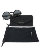 Dolce & Gabbana Black Matte Metal Frame Round Sunglasses DG2234