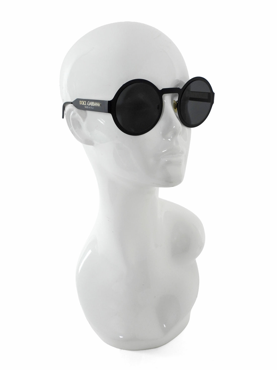 Dolce & Gabbana Black Matte Metal Frame Round Sunglasses DG2234