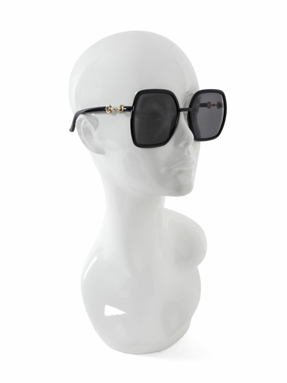 Gucci Black Square Horsebit Temple Sunglasses GG0890S