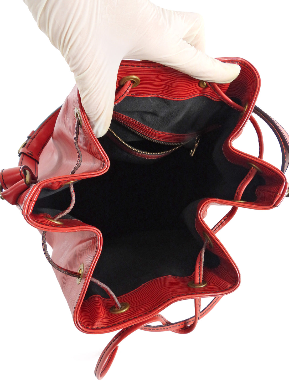 Louis Vuitton Vintage 1990 Red Epi Leather Noe GM Bucket Bag