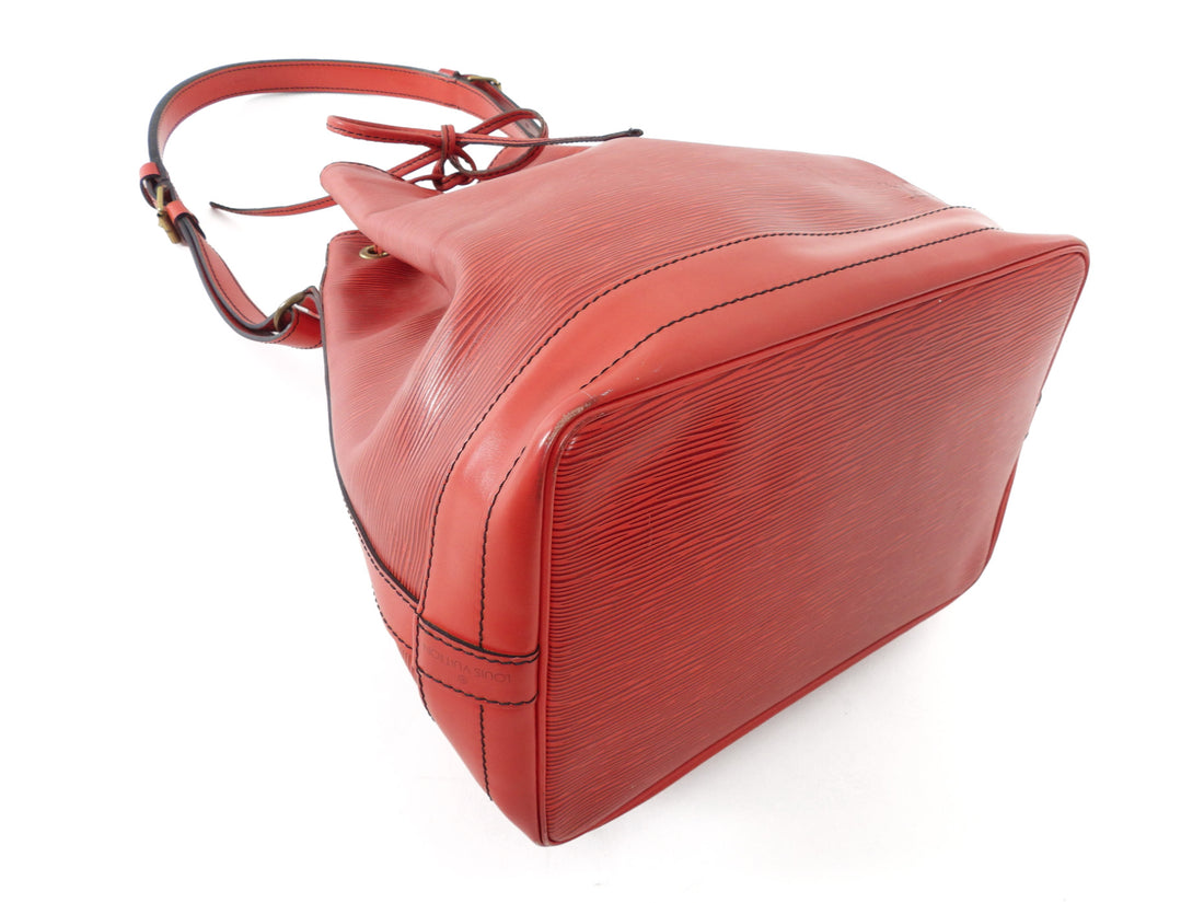 Louis Vuitton Vintage 1990 Red Epi Leather Noe GM Bucket Bag