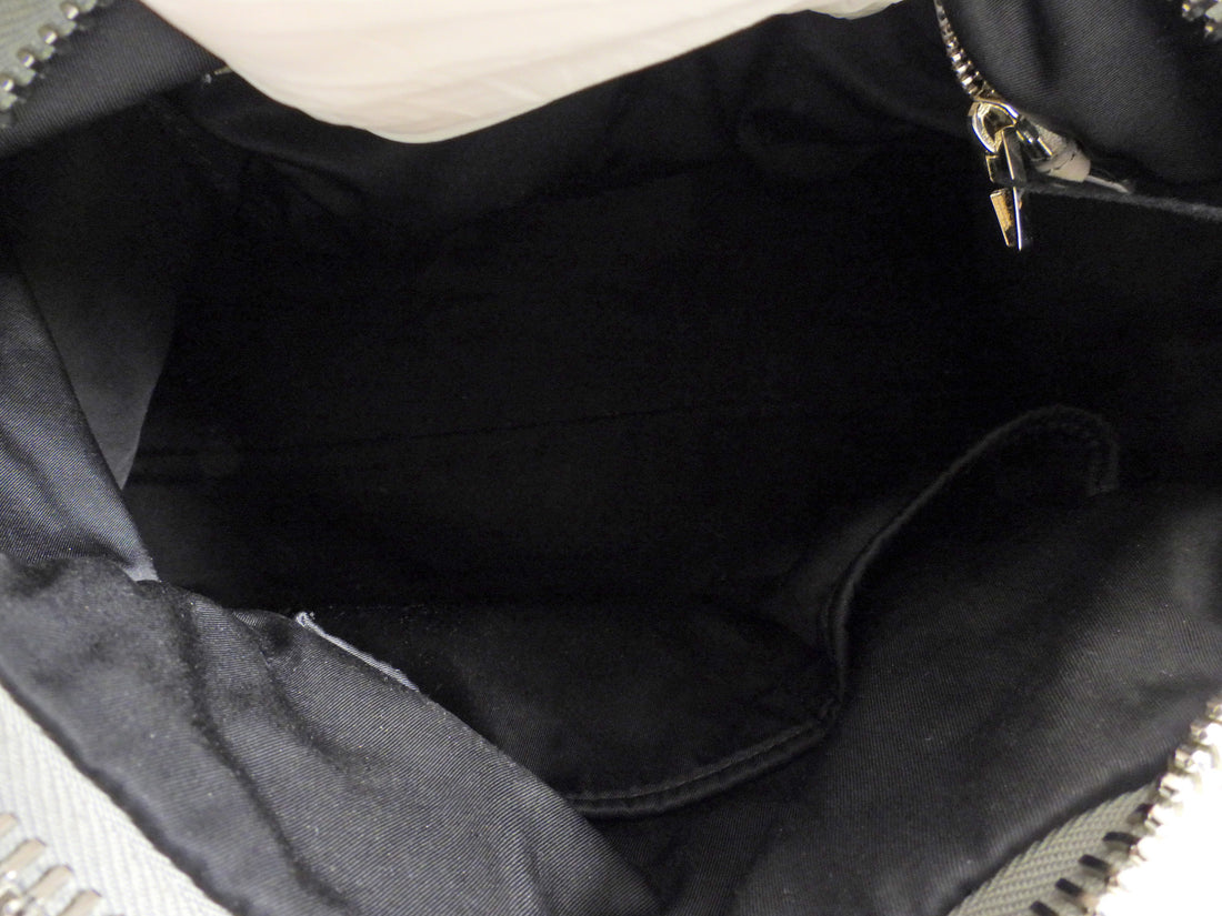 Alexander Wang Oyster Grey Grained Leather Gold Stud Rocco Satchel Bag