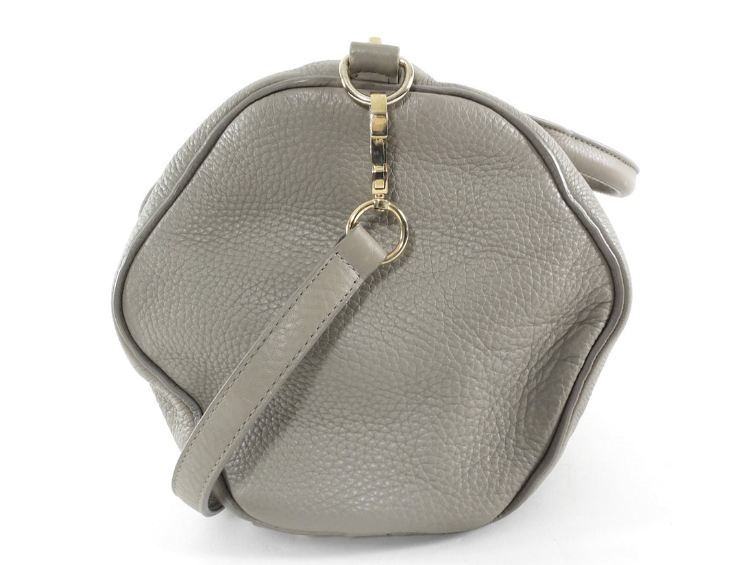 Alexander Wang Oyster Grey Grained Leather Gold Stud Rocco Satchel Bag