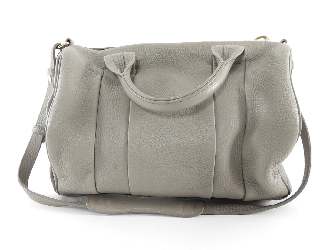 Alexander Wang Oyster Grey Grained Leather Gold Stud Rocco Satchel Bag
