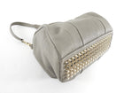 Alexander Wang Oyster Grey Grained Leather Gold Stud Rocco Satchel Bag