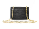 Saint Laurent Black Croc Embossed Mini Kate Tassel Chain Bag Mini