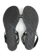 Balenciaga Black and White Logo Flat Ankle Wrap Sandals - 39