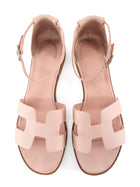 Hermes Rose Pink Epsom Leather Santorini Sandals - 39