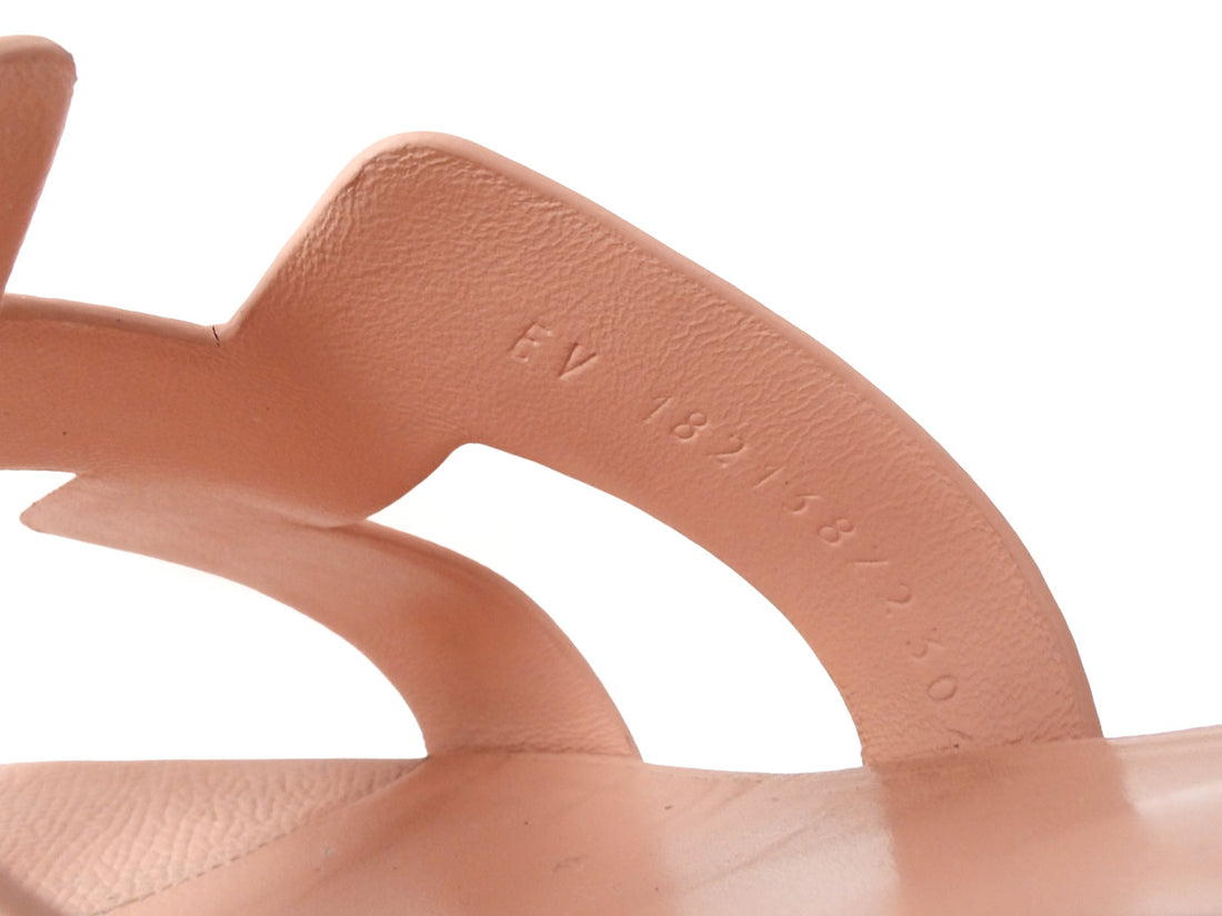 Hermes Rose Pink Epsom Leather Santorini Sandals - 39