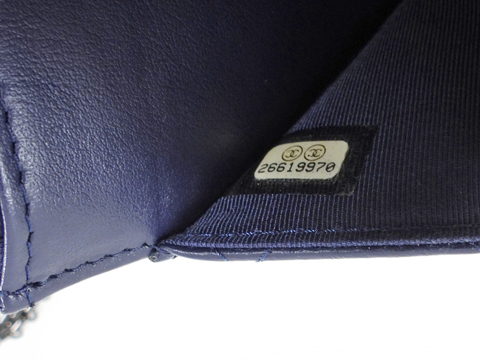 Chanel Navy Blue 2.55 Reissue Aged Calfskin Wallet on Chain Bag