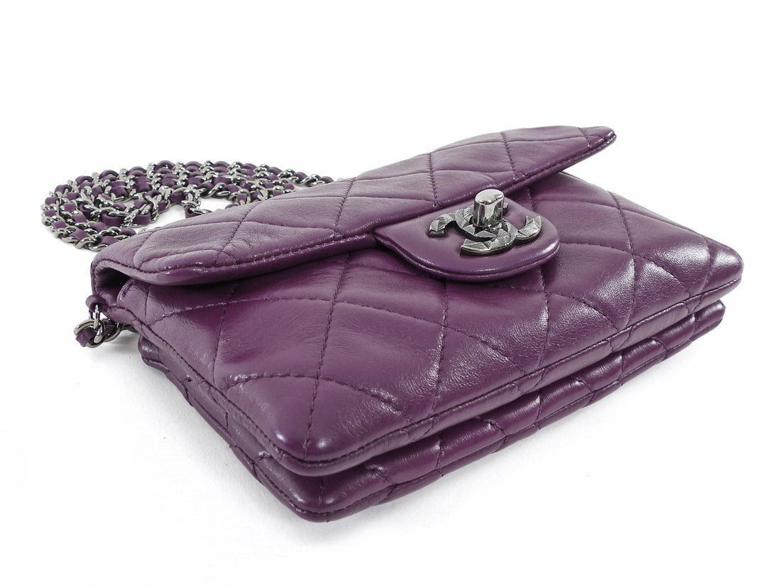 Chanel Purple Mineral Nights Quilted Lambskin Mini Flap Bag