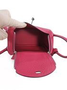 Hermes Pink Mini Lindy Clemence Rose Shocking PHW Mini