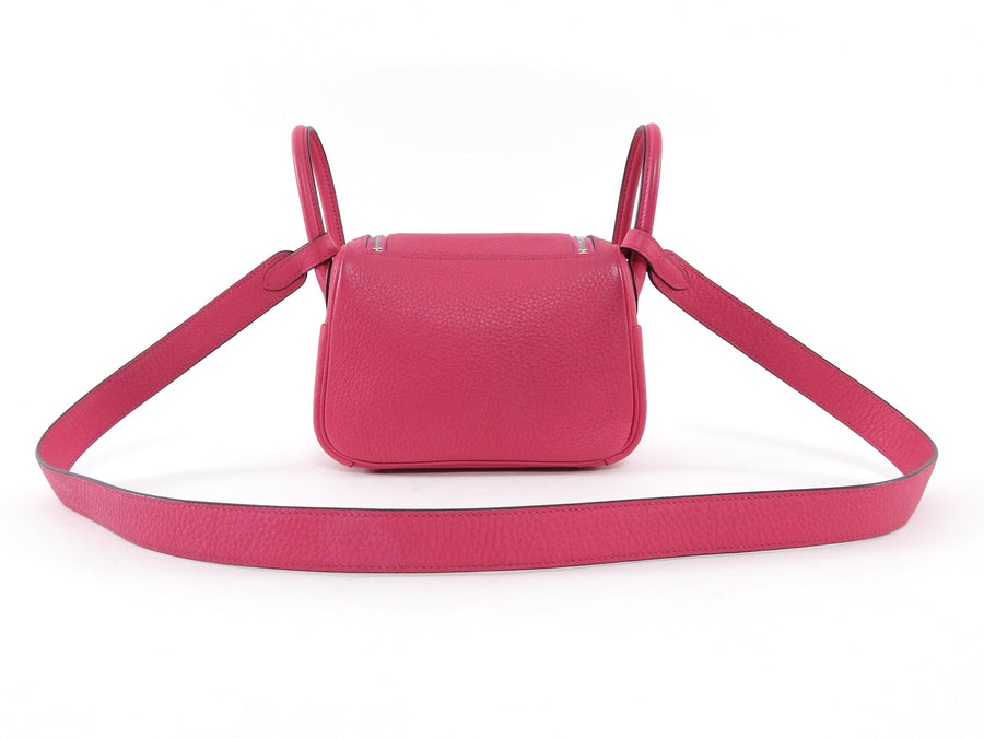 Hermes Pink Mini Lindy Clemence Rose Shocking PHW Mini