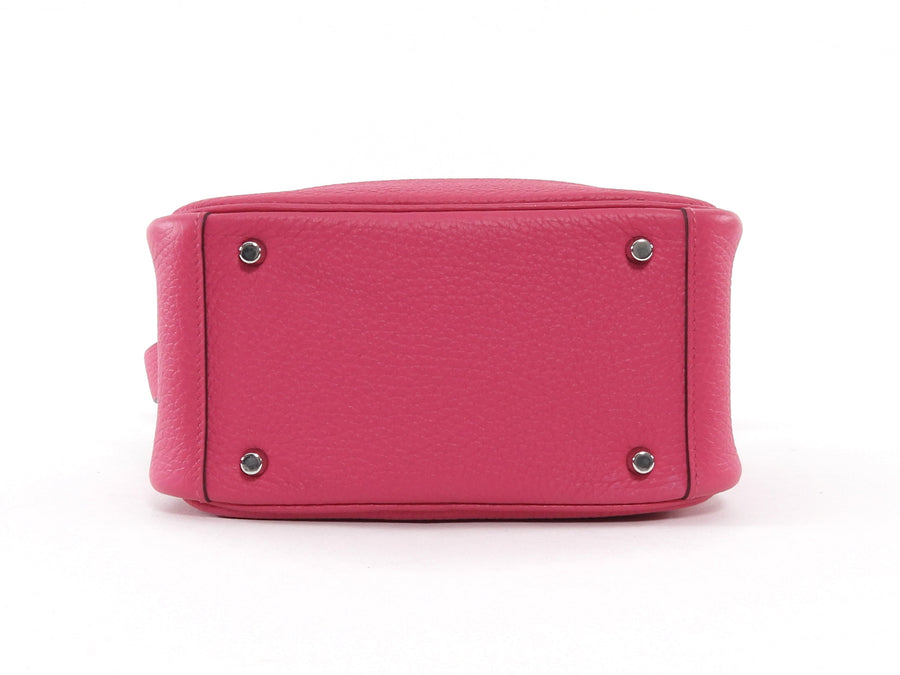 Hermes Pink Mini Lindy Clemence Rose Shocking PHW Mini