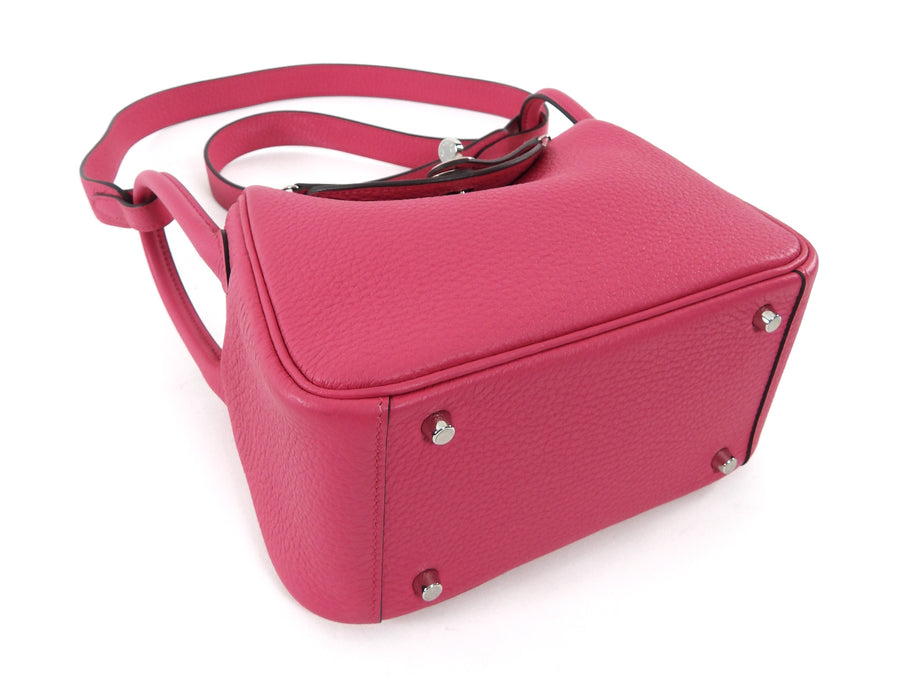 Hermes Pink Mini Lindy Clemence Rose Shocking PHW Mini