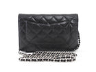 Chanel Black Caviar Leather CC Classic Wallet on Chain SHW