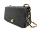 Chanel Vintage 1989 Black Quilted Leather Mini Full Flap Bag