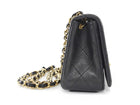 Chanel Vintage 1989 Black Quilted Leather Mini Full Flap Bag