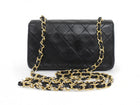 Chanel Vintage 1989 Black Quilted Leather Mini Full Flap Bag