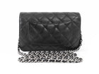 Chanel Black Lambskin Leather CC Classic Wallet on Chain SHW