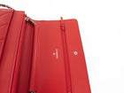 Chanel Red Lambskin Leather CC Classic Wallet on Chain SHW