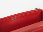 Chanel Red Lambskin Leather CC Classic Wallet on Chain SHW