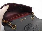 Chanel Vintage 1989 Black Quilted Leather Small Chain Flap Bag