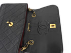 Chanel Vintage 1989 Black Quilted Leather Small Chain Flap Bag
