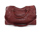 Balenciaga Burgundy Lambskin Leather Classic City Moto Bag