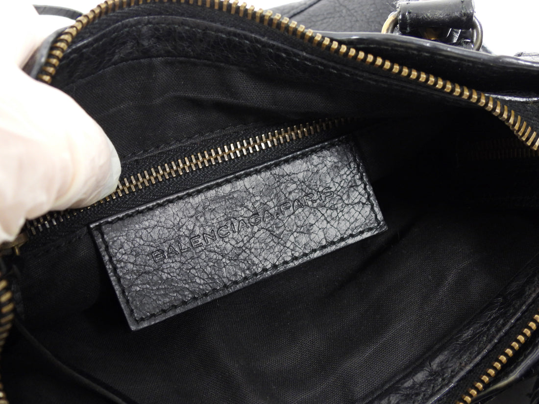 Balenciaga Black Leather Mini Classic City Bag